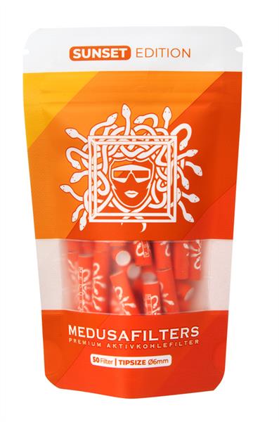 MEDUSA Aktiv-Cellulose-Filter ø 6mm Aktivkohlefilter, Sunset Edition, 50er Beutel