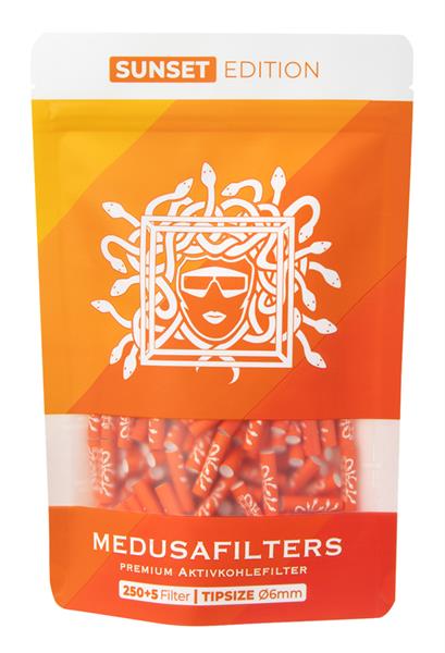 MEDUSA Aktiv-Cellulose-Filter Sunset Edition ø 6mm Aktivkohlefilter 250er Beutel