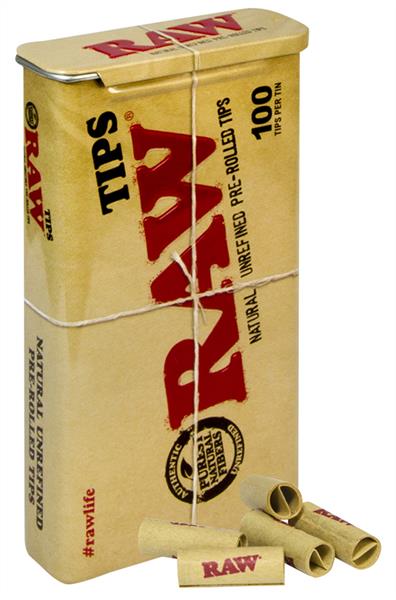 RAW 100er Dose Unrefined Pre Rolled Tips mit Metalldose