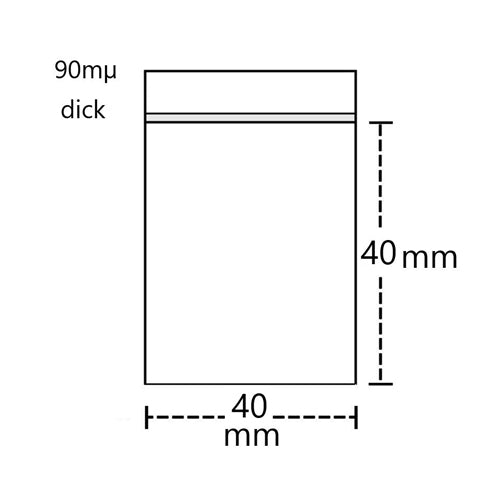 Zip-Tütchen, 90µm, 40x40mm - VE100