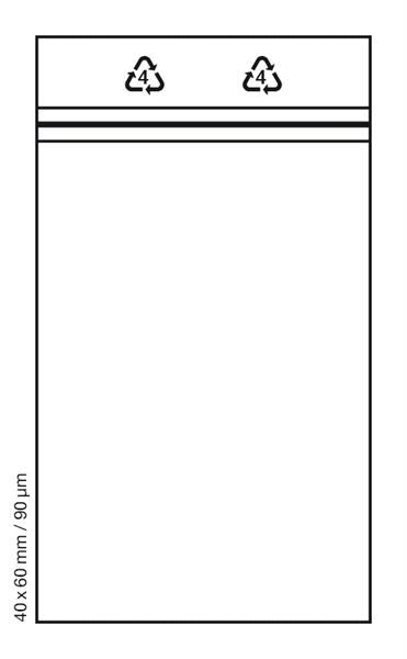 Zip-Tütchen, 90µm, 40x60mm, VE100