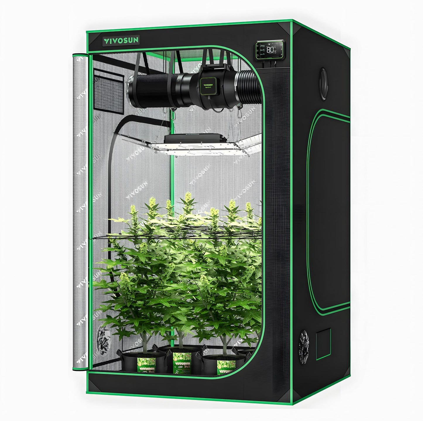 Vivosun, Smart Growbox, Set AllInOne Connect 120 + 2x AeroLight AW200SE (120x120x200)