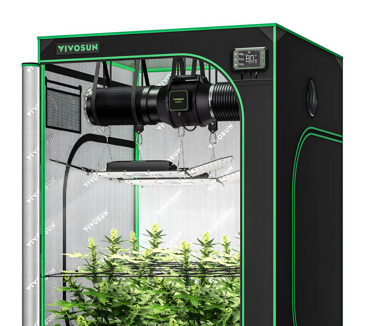 Vivosun, Smart Growbox, Set AllInOne Connect 120 + 2x AeroLight AW200SE (120x120x200)