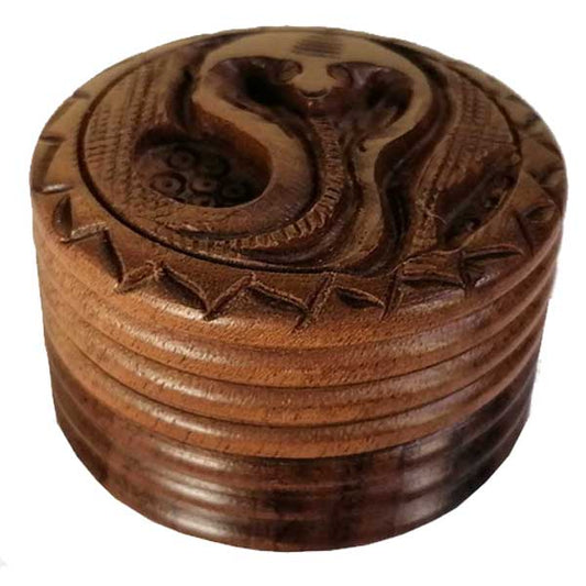 Holzgrinder,Kobra-Motiv 50 mm Ø, mit Magnet, 2-teilig