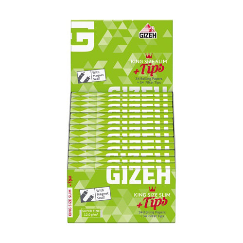 Gizeh King Size Slim Super Fine + Tips 12 g/m² Papiergewicht