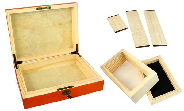 Aufbewahrungsbox/Humidor Holz - Wooden Rolling Box Large "G4" mit Sifter