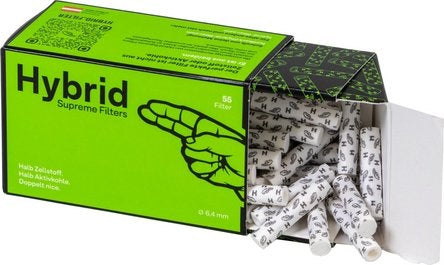 Hybrid Supreme Filters, 6,4 mm Ø, Aktivkohle+Cellulose, 55er Pack