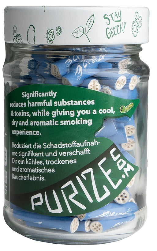 PURIZE Aktivkohlefilter, XTRA Slim BLUE, ø 5,9mm 100er Glas