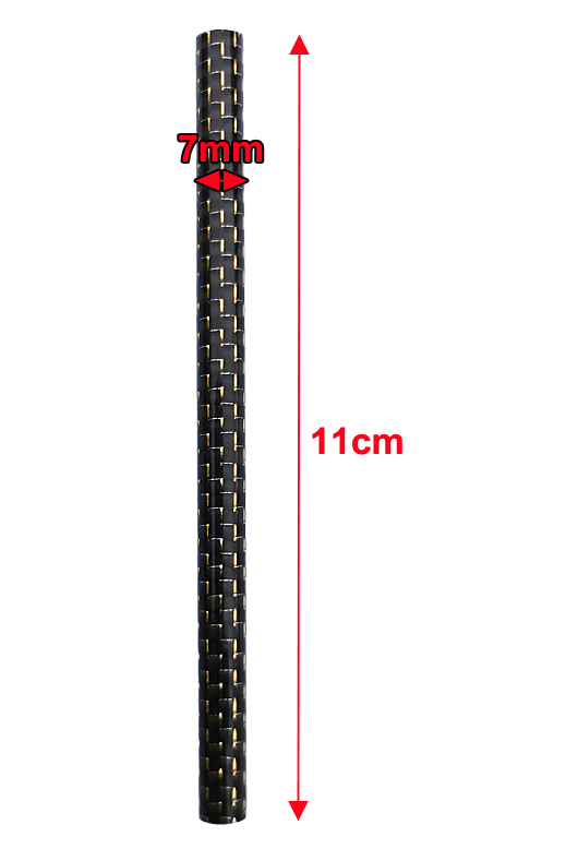 Carbon Ziehrohr glänzend 11cm, Ziehröhrchen