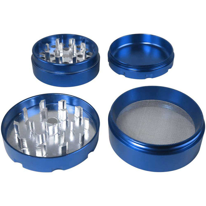 Alu CNC Grinder 4-Part - 50mm -  Blau, innen Silber