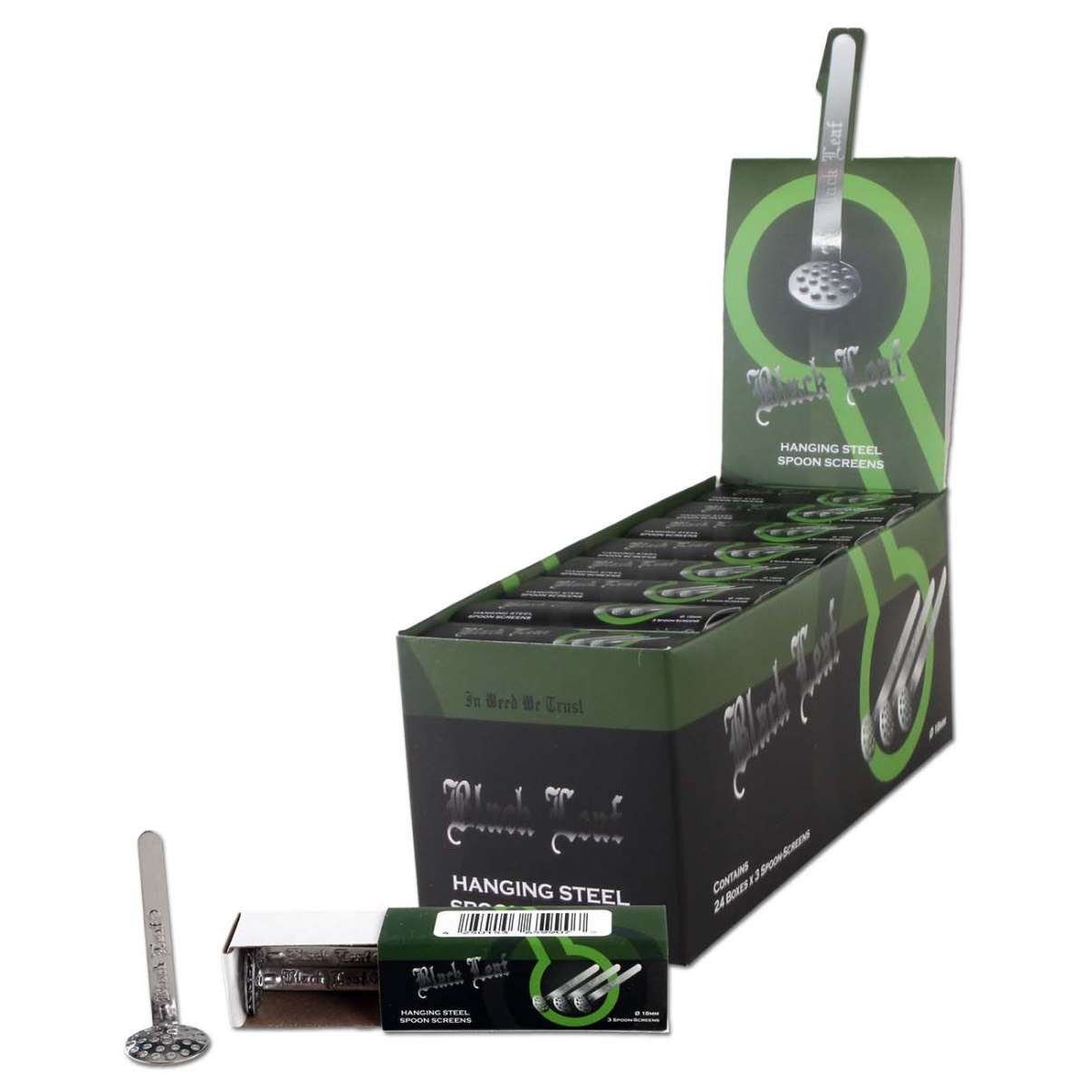 'Black Leaf' 18mm Edelstahl-Hängesiebe 3er Pack
