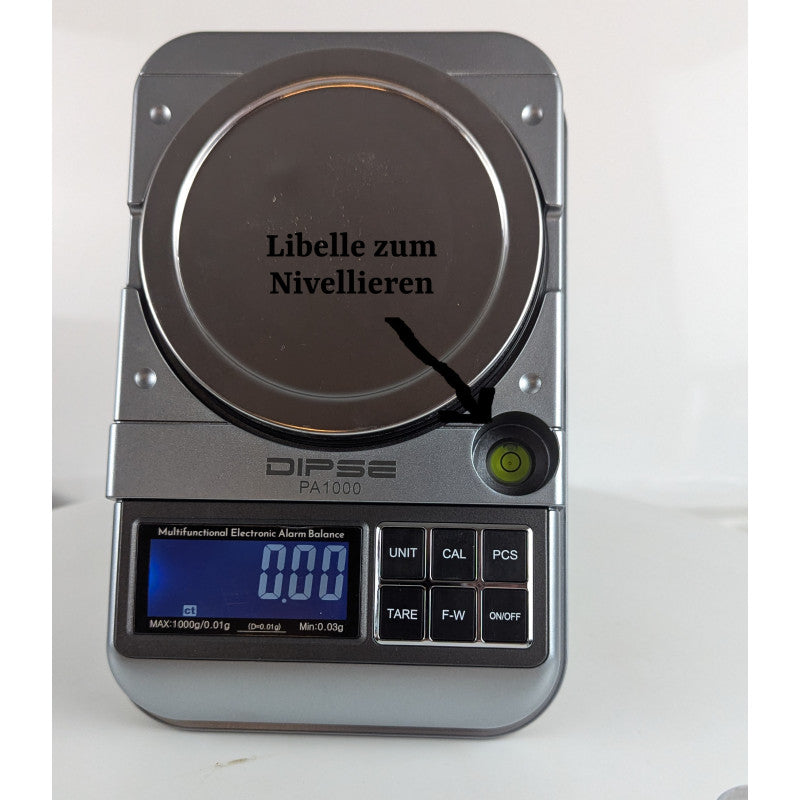 Dipse PA-Serie 1000g x 0,01g, Libelle (360-Grad Wasserwaage)