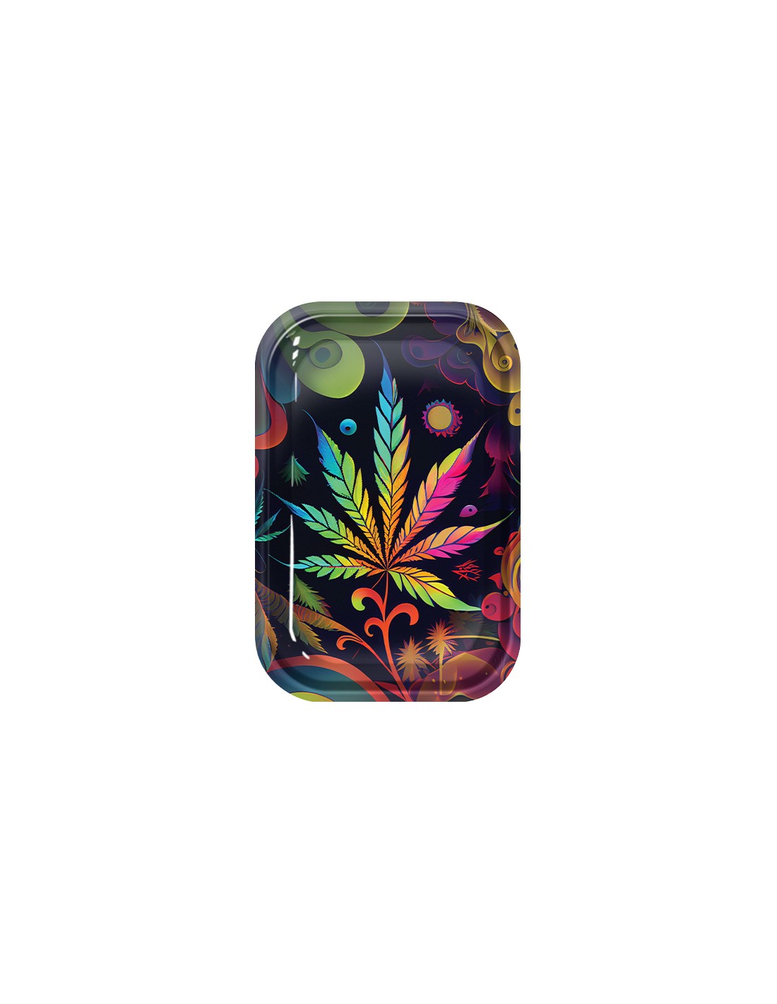 "Colourful Leaf" Dreh-Tablett - Rolling Tray 29x19x1