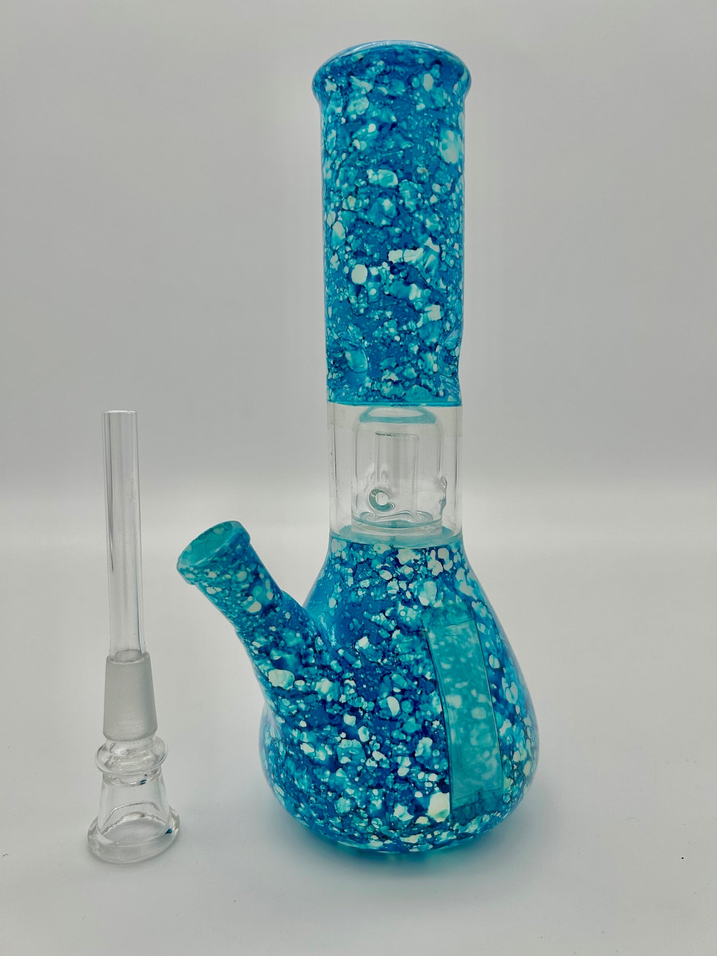 Blau Mini Beaker mit Perkolator H:23cm Ø:40mm NS:14.5mm